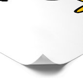 Strumming Bird Funny Animal Puff Poster (Ecke)