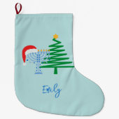 Strumpf Blue Chrismukkah Großer Weihnachtsstrumpf (Vorderseite)