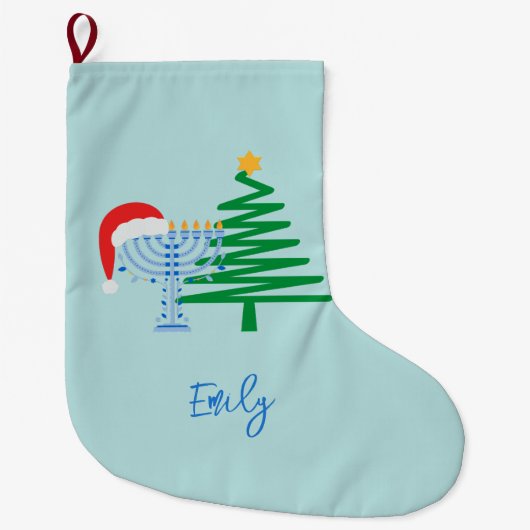 Strumpf Blue Chrismukkah Großer Weihnachtsstrumpf (Vorderseite)