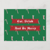 Strumpf & Candy Cane Weihnachten Postkarte (Vorderseite)