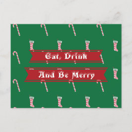 Strumpf & Candy Cane Weihnachten Postkarte