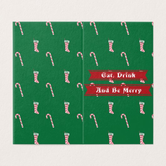 Strumpf & Candy Cane Weihnachtskarten (Außenseite Aufgefaltet)