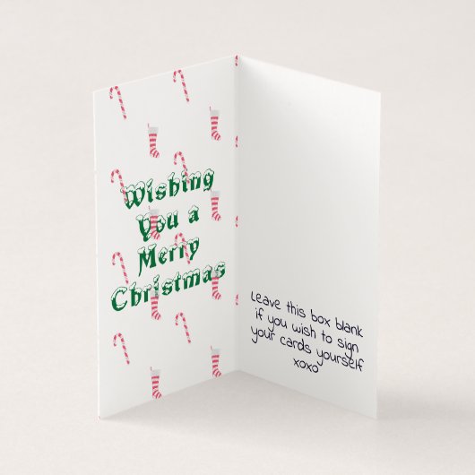 Strumpf & Candy Cane Weihnachtskarten (Innenseite)