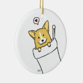 Strumpf Corgs Keramik Ornament (Rechts)