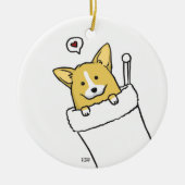 Strumpf Corgs Keramik Ornament (Vorne)