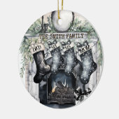 Strumpf der Familie Personalisiert Weihnachten Keramik Ornament (Links)