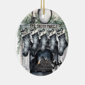Strumpf der Familie Personalisiert Weihnachten Keramik Ornament (Rechts)