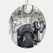 Strumpf der Familie Personalisiert Weihnachten Keramik Ornament (Links)