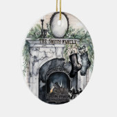 Strumpf der Familie Personalisiert Weihnachten Keramik Ornament (Rechts)