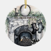 Strumpf der Familie Personalisiert Weihnachten Keramik Ornament (Vorne)