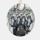 Strumpf der Familie Personalisiert Weihnachten Keramik Ornament (Links)