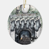 Strumpf der Familie Personalisiert Weihnachten Keramik Ornament (Links)