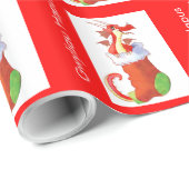 Strumpf-Drache-Geschenk-Verpackung Geschenkpapier (Rolleneckpunkt)