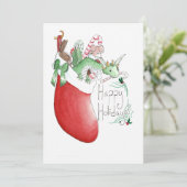 Strumpf Dragon für Feiertage Ankündigung (Stehend Vorderseite)