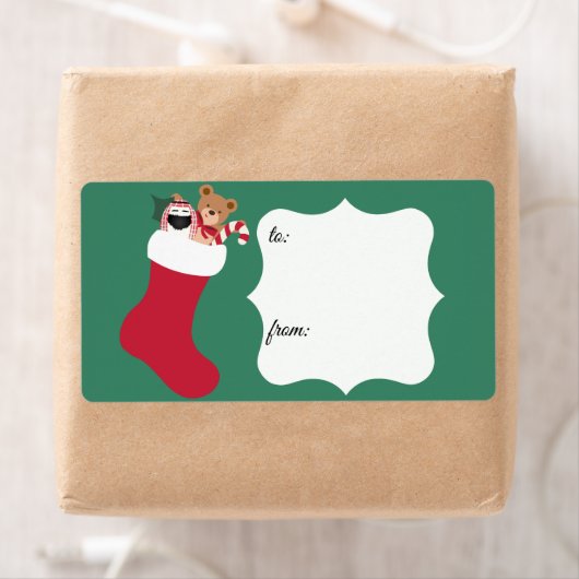 Strumpf Ei zu und von Geschenketiketten (Insitu)