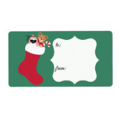 Strumpf Ei zu und von Geschenketiketten (Vorne)