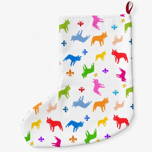 Strumpf French Bulldog Pattern Großer Weihnachtsstrumpf (Rückseite)