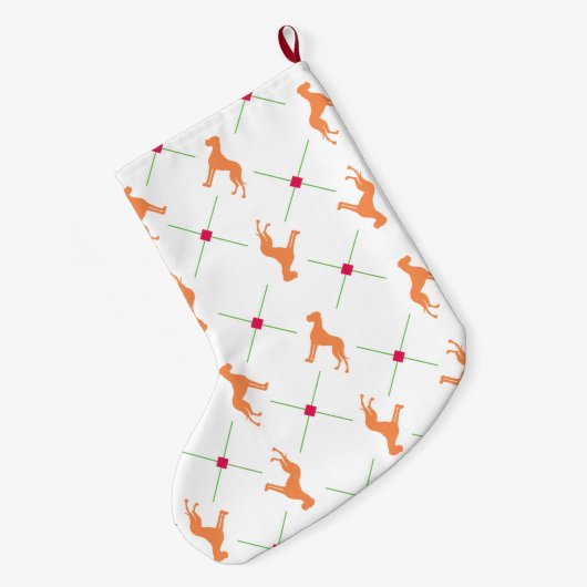 Strumpf French Bulldog Pattern Großer Weihnachtsstrumpf (Rückseite (Hängend))