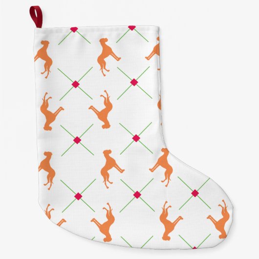 Strumpf French Bulldog Pattern Großer Weihnachtsstrumpf (Vorderseite)