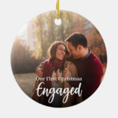 Strumpf für den Verlobten Ersten Weihnachtsnamen m Keramik Ornament (Hinten)