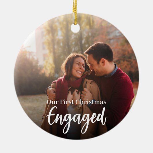 Strumpf für den Verlobten Ersten Weihnachtsnamen m Keramik Ornament (Hinten)