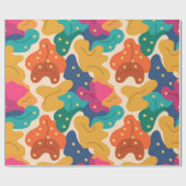 Strumpf Halloween-Herbstlaube Nahtloses Muster Geschenkpapier (Flach)