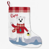 Strumpf mit karierter Grenze des Imitats und Kleiner Weihnachtsstrumpf (Vorderseite)