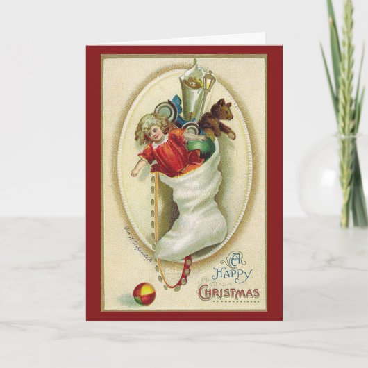 Strumpf mit Toys Retro-Bild Weihnachten (Vorderseite)