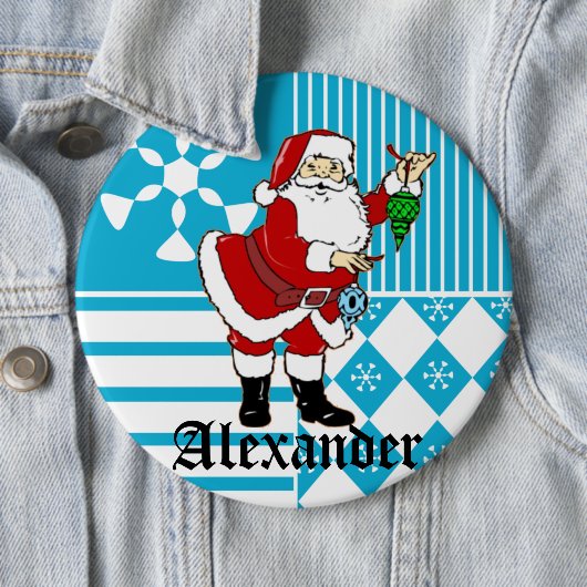 Strumpf-Namen-Umbau-Knöpfe Weihnachtsmanns Button (Beispiel)