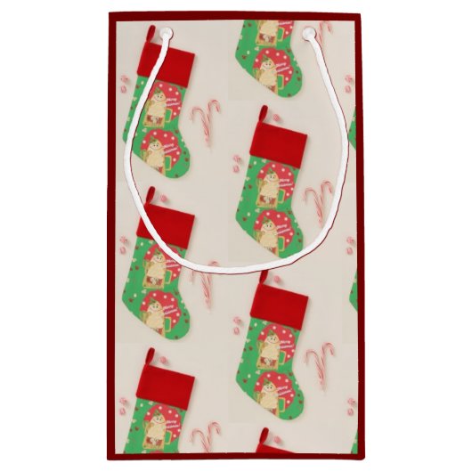 Strumpf Papiertaschen Kleine Geschenktüte (Rückseite)