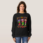 Strumpf Santa Elf Axolotl Weihnachtssocken Sweatshirt (Vorne ganz)