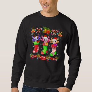 Strumpf Santa Elf Axolotl Weihnachtssocken Sweatshirt