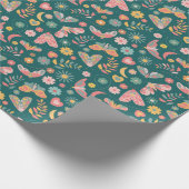 Strumpf und Blumenmuster Geschenkpapier (Ecke)