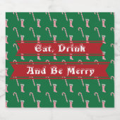 Strumpf und Candy Cane Muster Bierflaschenetikett (Einzelnes Label)