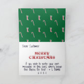 Strumpf und Candy Cane Muster Karte (Innenseite)