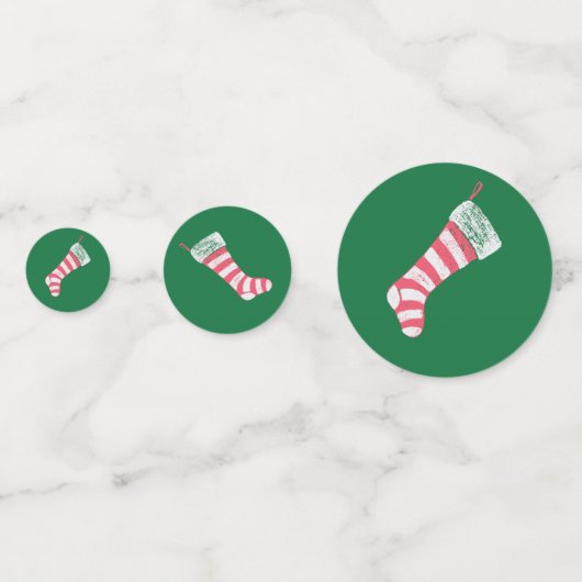 Strumpf und Candy Cane Muster Konfetti (Rückseiten)