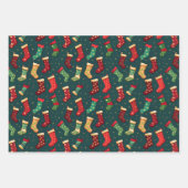 Strumpf und Glitzern Geschenkpapier Set (Vorderseite 3)