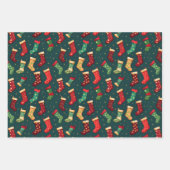 Strumpf und Glitzern Geschenkpapier Set (Vorderseite)