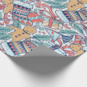 "Strumpf und Lebkuchenmänner" Geschenkpapier (Ecke)