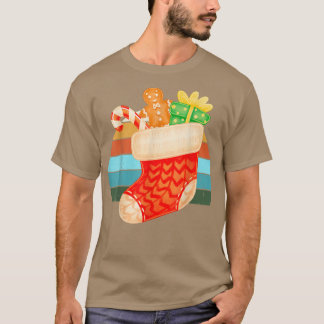 Strumpf Wasserfarbe Weihnachtsbaum Lichter Xm T-Shirt