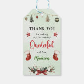 Strumpf Weihnachten 1. Geburtstag Party Geschenkanhänger (Rückseite)