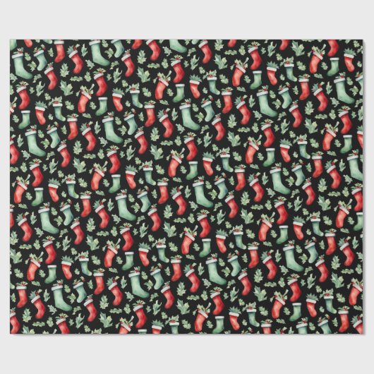 Strumpf Weihnachten Geschenkpapier (Flach)