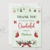 Strumpf Weihnachten Winter Geburtstagsparty Dankeskarte (Vorderseite)