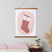 Strumpf Weihnachtsfeiertage Wohngestaltung Wandteppich Mit Holzrahmen (Schlafzimmer)