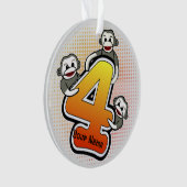 Strumpfaffe Nummer 4 Ornament (Vorderseite)