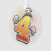 Strumpfaffe Nummer 4 Ornament (Vorderseite)