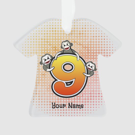 Strumpfaffe Nummer 9 Ornament (Vorderseite)