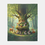 Strumpfbäume mit Woodland-Kreaturen Fleecedecke (Vorderseite)