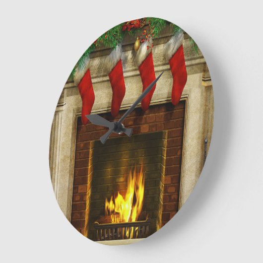 Strümpfe am Feuerplatz Große Wanduhr (Winkel)