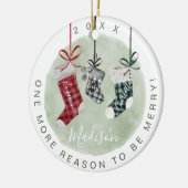 Strümpfe der neuen Baby Keepake-Wasserfarbenfamili Keramik Ornament (Links)